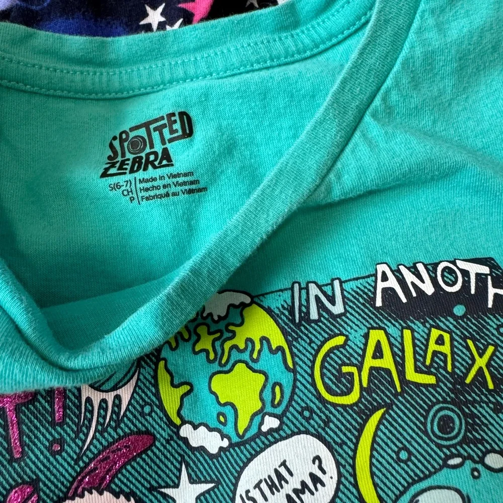 Cosmic Llamas Teal Kids T-Shirt